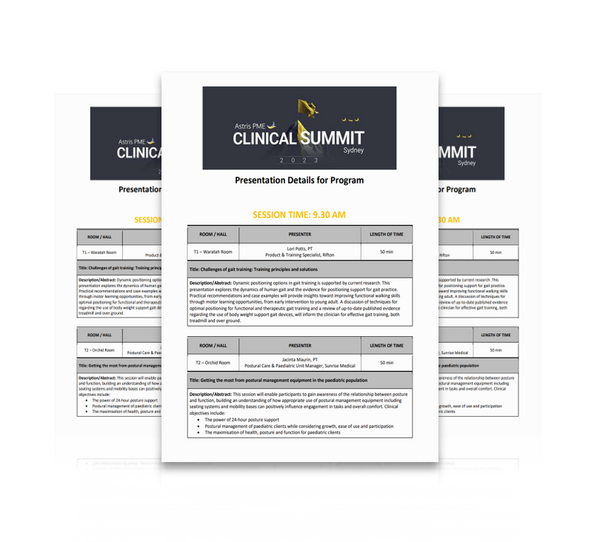 Astris PME Clinical Summit: Presentation Details for Program