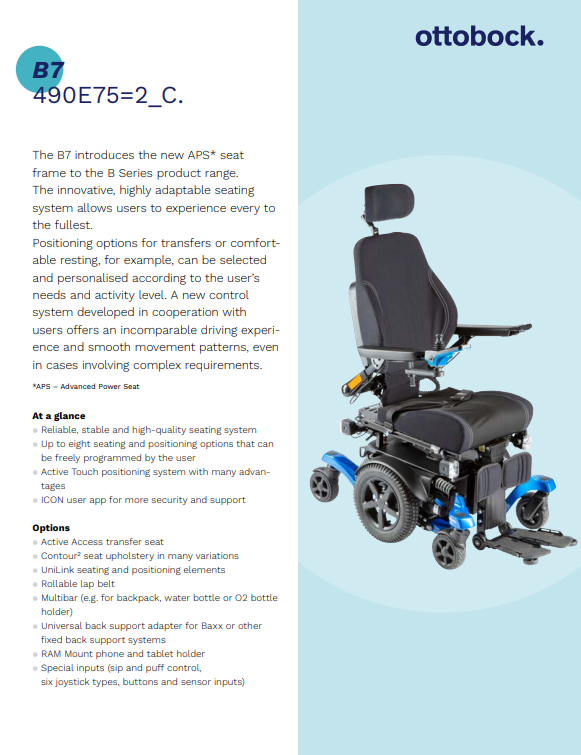 B7 Powered wheelchair
